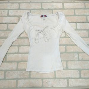 Urban Outfitters Tie Front Long Sleeve Shirt